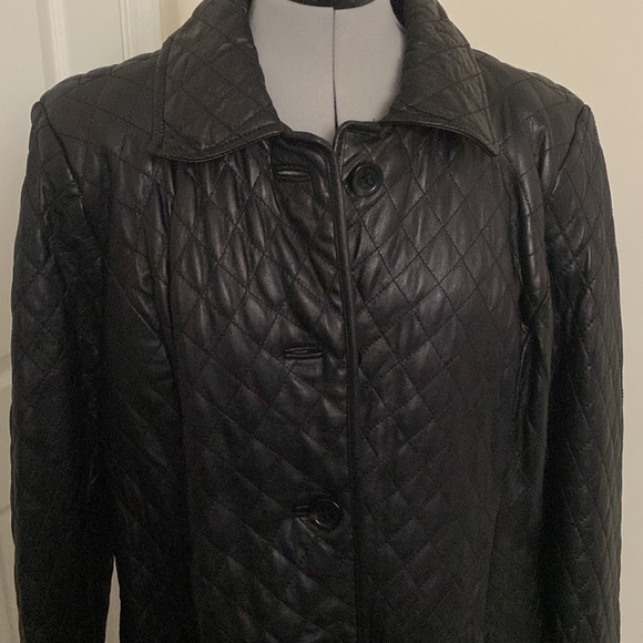 SOLD! Neiman Marcus 100% Lamb Leather Coat - Picture 2 of 8